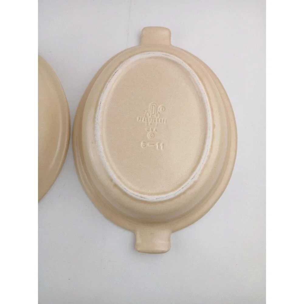 Vtg Pfaltzgraff Village Oval Vegetable Dishes Set 2 Handled Serving Bowls USA